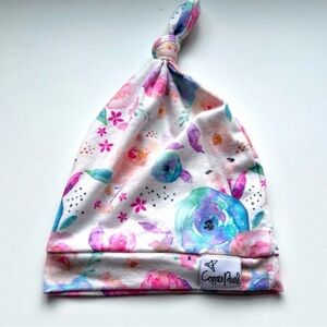 Copper Pearl Baby Bloom Floral Top Knot Hat - Pink, Blue, Green infant hat